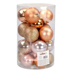 Set 24 palline rosa pescato ø 6-7 cm per albero di natale per
