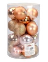 Juego de 24 bolas rosa melocotón de ø 6-7 cm para árbol de
