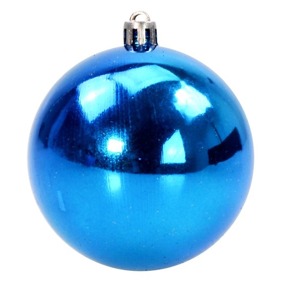 Set 4 palline blu ø 8 cm per albero di Natale Mondo Presepi