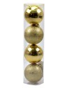 Juego de 4 bolas doradas ø 8 cm para árbol de Navidad