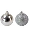 Juego de 4 bolas plateadas ø 8 cm para árbol de Navidad
