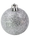 Juego de 3 bolas plateadas con brillantina ø 12 cm para árbol