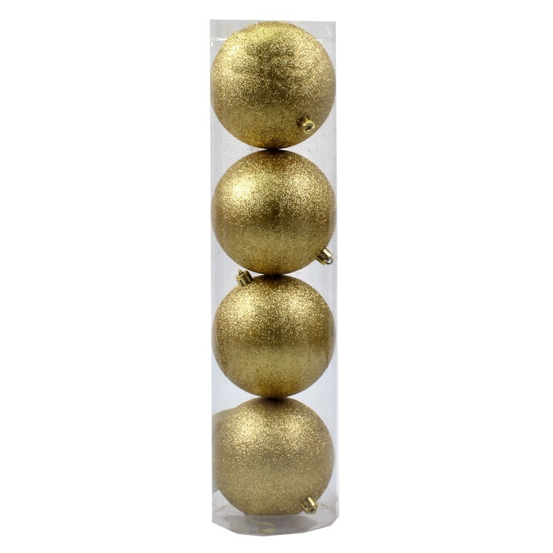 Sep 4 gold balls glittered ø 10 cm per Christmas tree