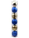Juego de 6 bolas azul y oro de ø 10 cm para árbol de Navidad