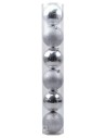 Juego de 6 bolas plateadas ø 10 cm para árbol de Navidad