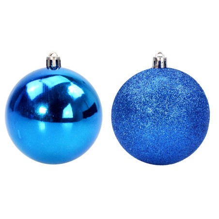 Conjunto de 6 bolas azules ø 10 cm para árbol de Navidad