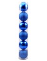 Conjunto de 6 bolas azules ø 10 cm para árbol de Navidad