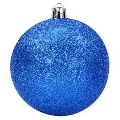 Juego de 3 bolas azules con brillo ø 12 cm para árbol de Navidad 2