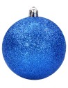 Juego de 3 bolas azules con brillo ø 12 cm para árbol de Navidad