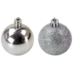 Juego de 4 bolas plateadas ø 5 cm para árbol de Navidad 2