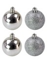 Juego de 4 bolas plateadas ø 5 cm para árbol de Navidad