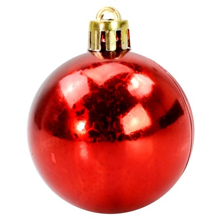 Conjunto de 4 bolas rojas ø 5 cm para árbol de Navidad