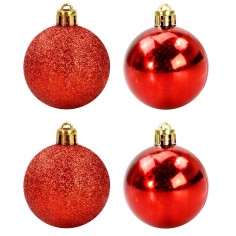Conjunto de 4 bolas rojas ø 5 cm para árbol de Navidad