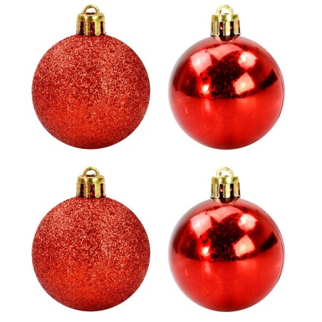 Conjunto de 4 bolas rojas ø 5 cm para árbol de Navidad