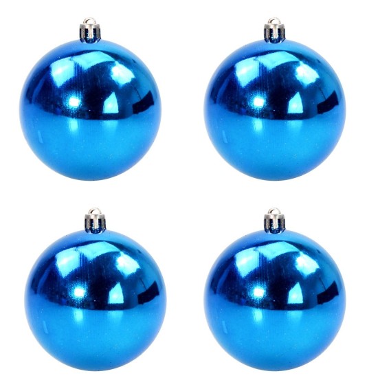 Juego de 4 bolas azules ø 5 cm para árbol de Navidad