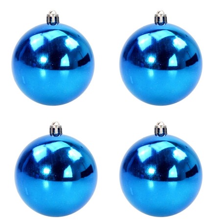 Juego de 4 bolas azules ø 5 cm para árbol de Navidad