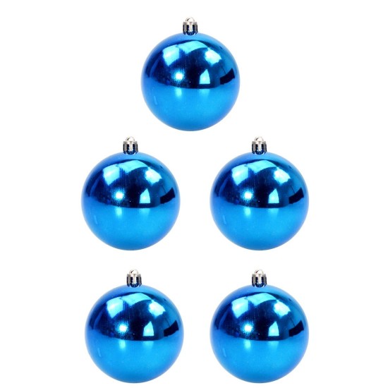 Set of 5 blue balls ø 4 cm for Christmas tree