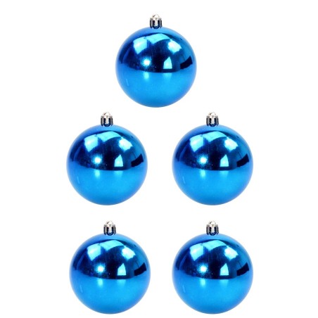 Conjunto de 5 bolas azules ø 4 cm para árbol de Navidad