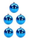 Conjunto de 5 bolas azules ø 4 cm para árbol de Navidad