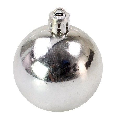 Conjunto de 5 bolas plateadas ø 4 cm para árbol de Navidad
