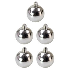 Conjunto de 5 bolas plateadas ø 4 cm para árbol de Navidad