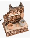 Kitchen with boiling pot and fire cm 13.5x17x21 h.