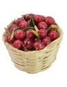 Cestino in vimini con ciliegie ø 2,5x2 h cm Mondo Presepi