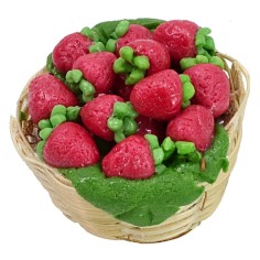 Cesta de mimbre con fresas ø 2,5x2 h cm Mondo Presepi 2