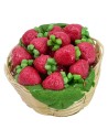 Cesta de mimbre con fresas ø 2,5x2 h cm Mondo Presepi