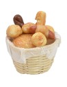Cesta de mimbre con pan variado ø 2,8x3 h cm Mundo Pesebres
