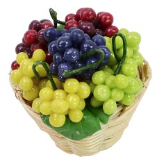 Cesta de mimbre con uvas surtidas ø 2,8x3 h cm Mondo Presepi 2