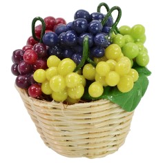 Wicker basket with assorted grapes ø 2,8x3 h cm