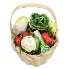 Wicker basket with assorted vegetables ø 3.6x5.5 h cm 2