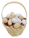 Wicker basket with assorted eggs ø 3,6x5,5 h cm