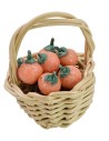 Cesta de mimbre con naranjas ø 2,5x3 h cm Mundo Pesebre