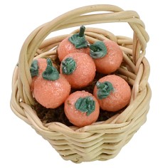 Cesta de mimbre con naranjas ø 2,5x3 h cm Mundo Pesebre 2