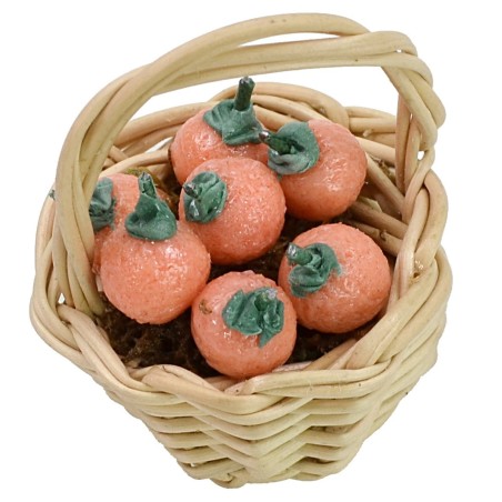 Cesta de mimbre con naranjas ø 2,5x3 h cm Mundo Pesebre