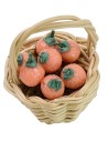 Cesta de mimbre con naranjas ø 2,5x3 h cm Mundo Pesebre