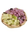 Wicker basket with assorted wax grapes ø 4,5-5x2 h cm