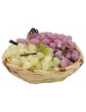 Cesto di vimini con uva assortita in cera ø 4,5-5x2 h cm Mondo