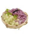 Cesto di vimini con uva assortita in cera ø 4,5-5x2 h cm Mondo