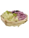 Wicker basket with assorted wax grapes ø 4,5-5x2 h cm