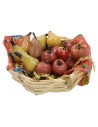 Cesto di vimini con frutta assortita in cera ø 5x3 h cm