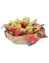 Cesta de mimbre con frutas surtidas en cera ø 5x3 h cm