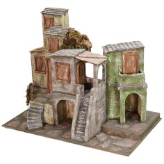 Borgo con case e botteghe cm 50x30x38,5 h Mondo Presepi 2