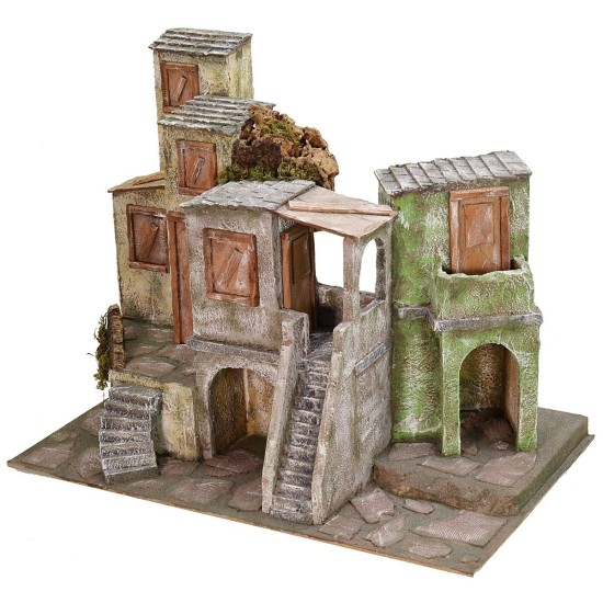 Borgo with houses and bottegae cm 50x30x38, 5 h
