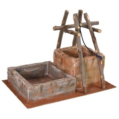 Pozzo per Presepe con abbeveratoio cm 38x26,5x30,5 h per statue