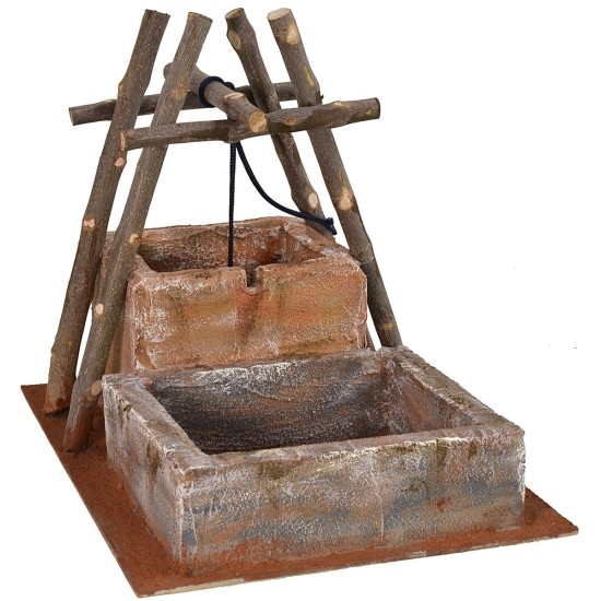 Pozzo per Presepe con abbeveratoio cm 38x26,5x30,5 h per statue