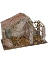 Hut with fence 29.2x14.4x18.8 cm h for 8 cm Nativity