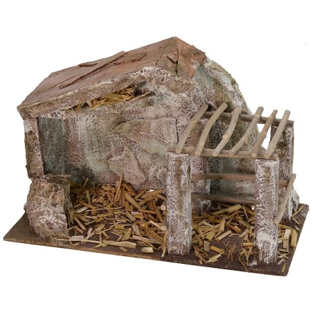 Cabaña con cercado de 29,2x14,4x18,8 cm de altura para